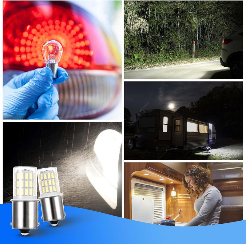 Heifymi BA15S LED Bulbs 12V,1156 1141 1003 LED Light Super Bright 6000K Bayonet Bulb Socket Single Contact,AC10-24V Replacement for Landscape Path RV Camper Trailer Boat Trunk Interior Lights,3Pack - Image 3